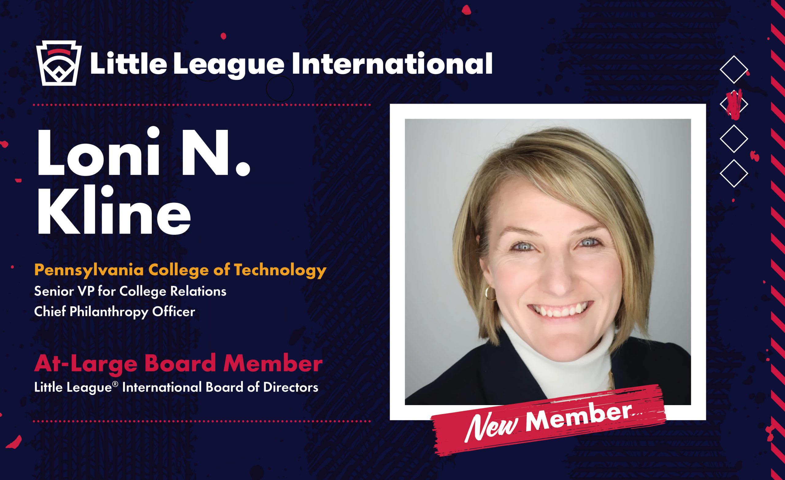 Loni Kline New Board Member Graphic